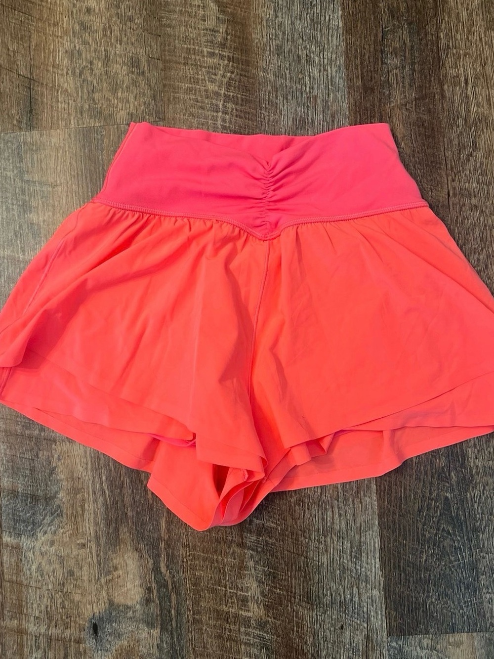 aerie Coral Pink High-Waist Athletic Shorts